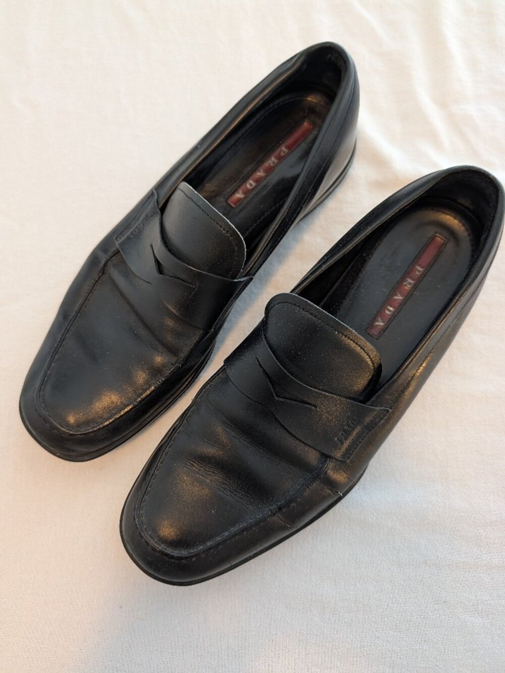Authentic Prada Spazzolato Leather Derby Shoes Black UK 8 (Fits US 9-9.5)